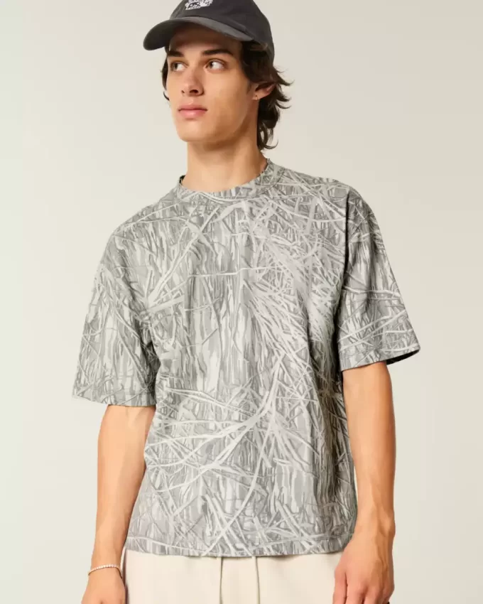 Tricou Boxy Crop Heavyweight Camo Crew Tricou Boxy Crop Heavyweight Camo Crew