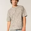 Tricou Boxy Crop Heavyweight cu imprimeu leopard Tricou Boxy Crop Heavyweight cu imprimeu leopard