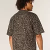Tricou Boxy Crop Heavyweight cu imprimeu leopard Tricou Boxy Crop Heavyweight cu imprimeu leopard