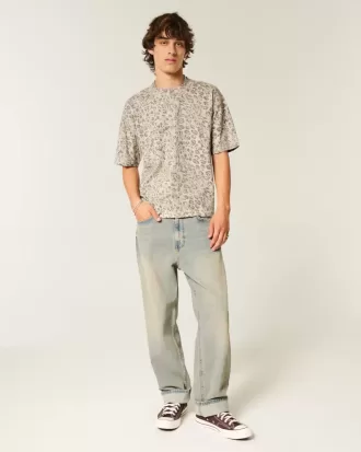 Tricou Boxy Crop Heavyweight cu imprimeu leopard Tricou Boxy Crop Heavyweight cu imprimeu leopard
