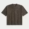 Tricou Boxy Crop Heavyweight cu imprimeu leopard Tricou Boxy Crop Heavyweight cu imprimeu leopard