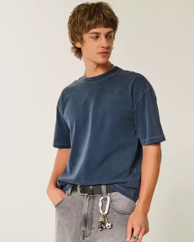Tricou Boxy Crop Heavyweight Washed Crew