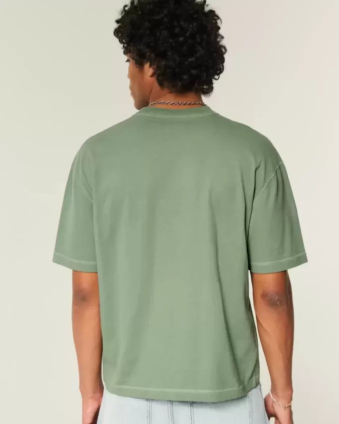 Tricou Boxy Crop Heavyweight Washed Crew Tricou Boxy Crop Heavyweight Washed Crew
