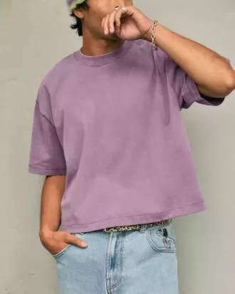Tricou Boxy Crop Heavyweight Washed Crew