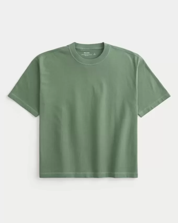 Tricou Boxy Crop Heavyweight Washed Crew Tricou Boxy Crop Heavyweight Washed Crew