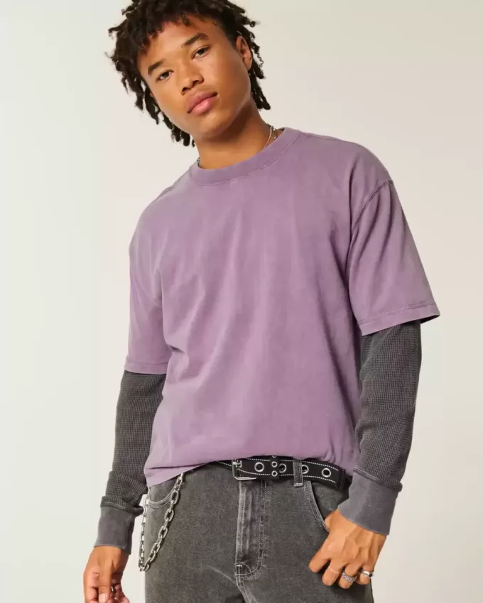 Tricou Boxy Crop Heavyweight Washed Crew Tricou Boxy Crop Heavyweight Washed Crew