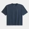 Tricou Boxy Crop Heavyweight Washed Crew