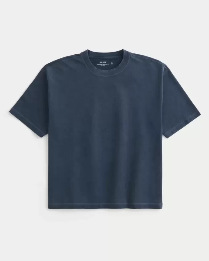 Tricou Boxy Crop Heavyweight Washed Crew