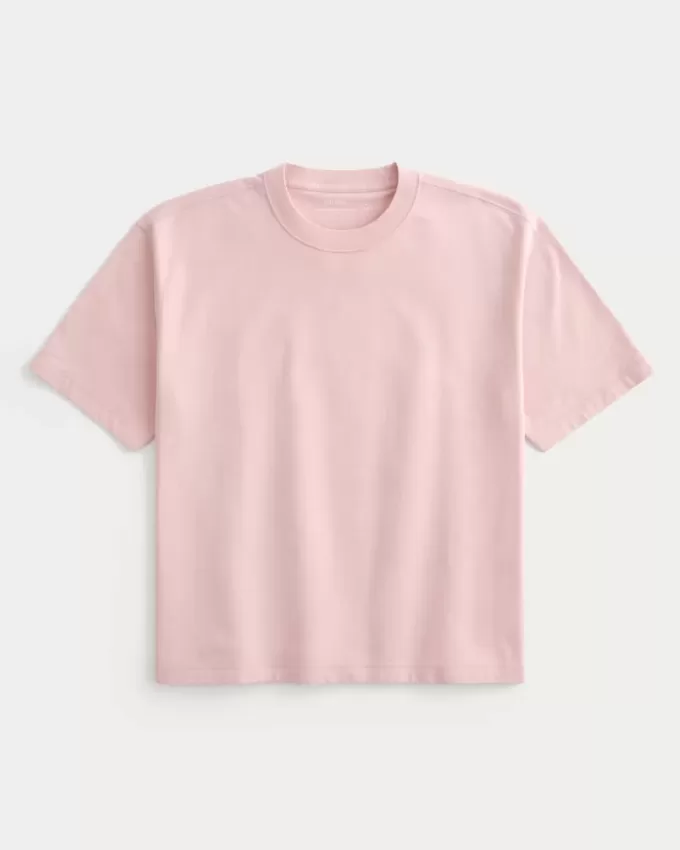 Tricou Boxy Crop Heavyweight Washed Crew Tricou Boxy Crop Heavyweight Washed Crew