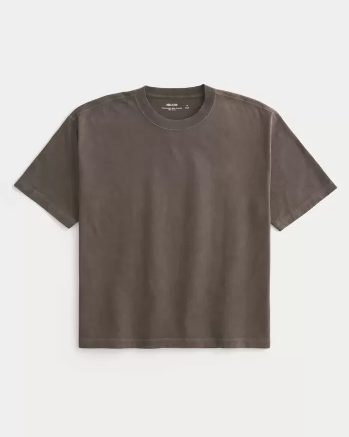 Tricou Boxy Crop Heavyweight Washed Crew Tricou Boxy Crop Heavyweight Washed Crew