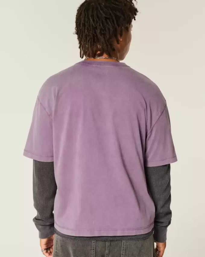 Tricou Boxy Crop Heavyweight Washed Crew Tricou Boxy Crop Heavyweight Washed Crew