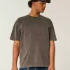 Tricou boxy, din bumbac spalat, cu greutate mare Tricou boxy, din bumbac spalat, cu greutate mare