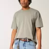 Tricou boxy, din bumbac spalat, cu greutate mare Tricou boxy, din bumbac spalat, cu greutate mare