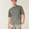 Tricou boxy, din bumbac spalat, cu greutate mare Tricou boxy, din bumbac spalat, cu greutate mare
