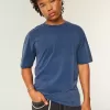 Tricou boxy, din bumbac spalat, cu greutate mare Tricou boxy, din bumbac spalat, cu greutate mare