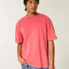 Tricou boxy, din bumbac spalat, cu greutate mare Tricou boxy, din bumbac spalat, cu greutate mare