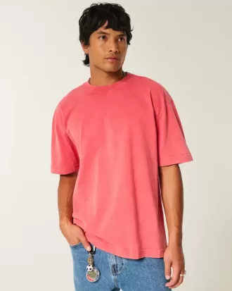 Tricou boxy, din bumbac spalat, cu greutate mare