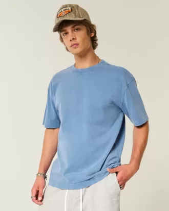 Tricou boxy, din bumbac spalat, cu greutate mare