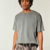 Tricou boxy, din bumbac spalat, cu greutate mare