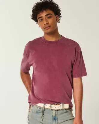 Tricou boxy, din bumbac spalat, cu greutate mare