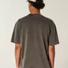 Tricou boxy, din bumbac spalat, cu greutate mare Tricou boxy, din bumbac spalat, cu greutate mare