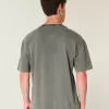 Tricou boxy, din bumbac spalat, cu greutate mare Tricou boxy, din bumbac spalat, cu greutate mare