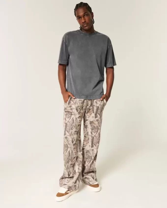Tricou boxy, din bumbac spalat, cu greutate mare Tricou boxy, din bumbac spalat, cu greutate mare