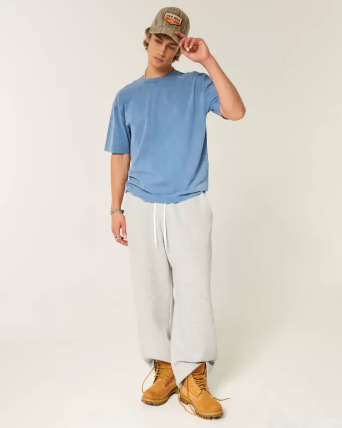 Tricou boxy, din bumbac spalat, cu greutate mare Tricou boxy, din bumbac spalat, cu greutate mare