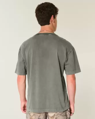 Tricou boxy, din bumbac spalat, cu greutate mare Tricou boxy, din bumbac spalat, cu greutate mare