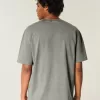 Tricou boxy, din bumbac spalat, cu greutate mare