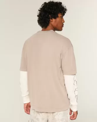 Tricou boxy, din bumbac spalat, cu greutate mare