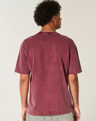 Tricou boxy, din bumbac spalat, cu greutate mare