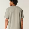 Tricou boxy, din bumbac spalat, cu greutate mare Tricou boxy, din bumbac spalat, cu greutate mare