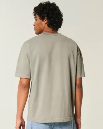 Tricou boxy, din bumbac spalat, cu greutate mare
