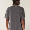 Tricou boxy, din bumbac spalat, cu greutate mare Tricou boxy, din bumbac spalat, cu greutate mare