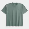 Tricou boxy, din bumbac spalat, cu greutate mare