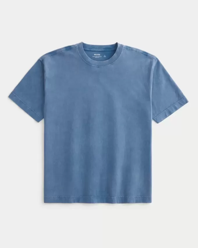 Tricou boxy, din bumbac spalat, cu greutate mare Tricou boxy, din bumbac spalat, cu greutate mare
