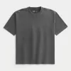 Tricou boxy, din bumbac spalat, cu greutate mare Tricou boxy, din bumbac spalat, cu greutate mare