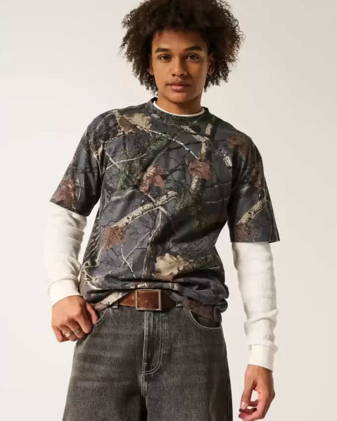 Tricou Boxy Heavyweight Camo Crew Tricou Boxy Heavyweight Camo Crew