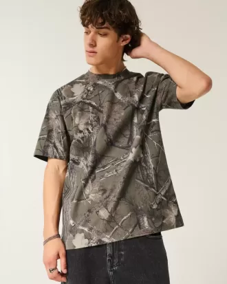 Tricou Boxy Heavyweight Camo Crew