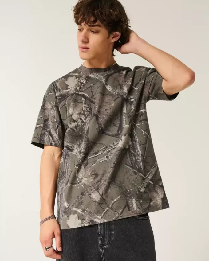 Tricou Boxy Heavyweight Camo Crew Tricou Boxy Heavyweight Camo Crew