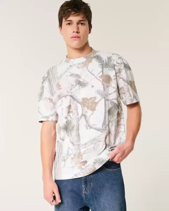 Tricou Boxy Heavyweight Camo Crew
