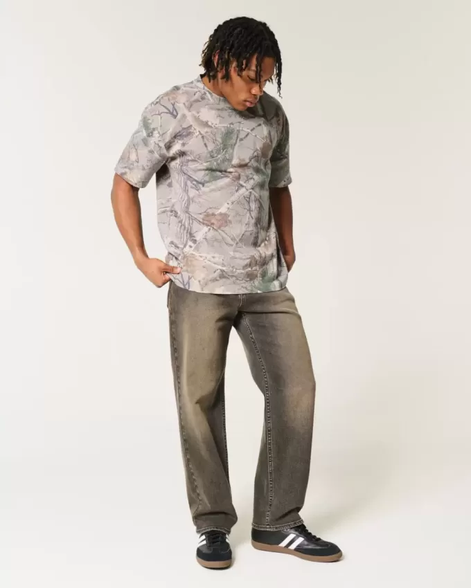 Tricou Boxy Heavyweight Camo Crew