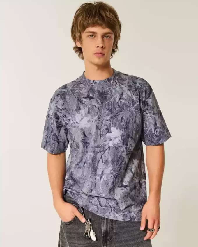 Tricou Boxy Heavyweight Camo Crew