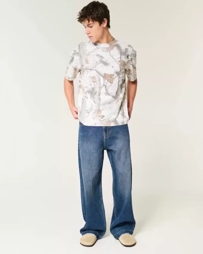 Tricou Boxy Heavyweight Camo Crew