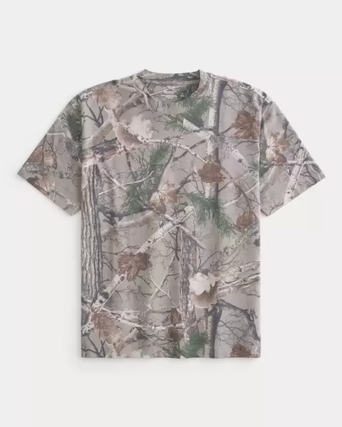 Tricou Boxy Heavyweight Camo Crew