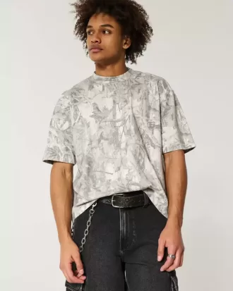 Tricou Boxy Heavyweight Crop Camo Crew