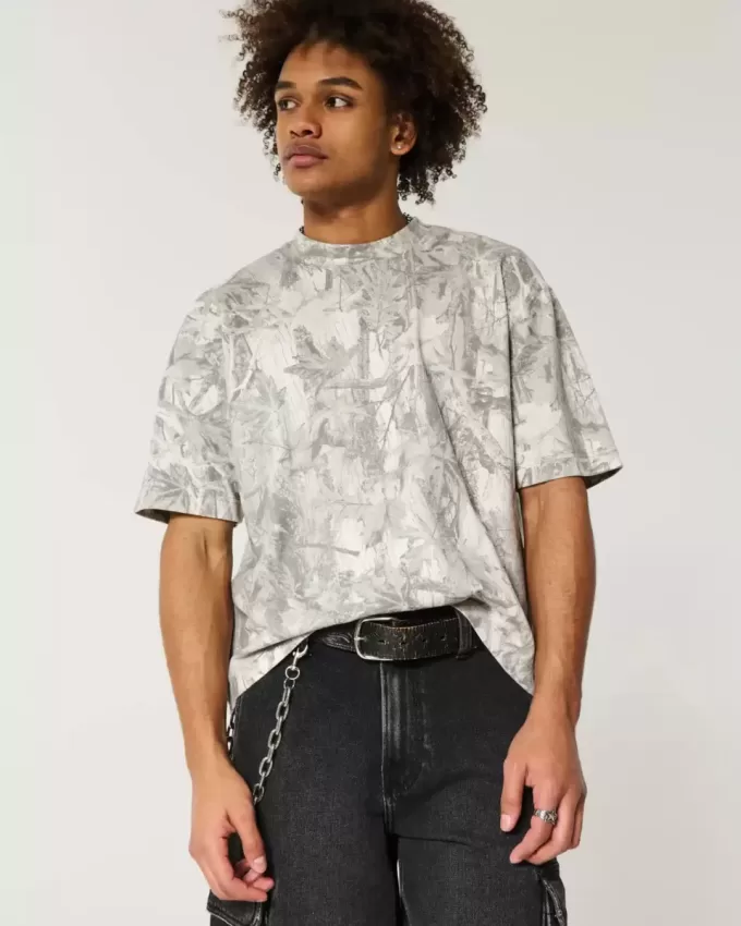 Tricou Boxy Heavyweight Crop Camo Crew Tricou Boxy Heavyweight Crop Camo Crew