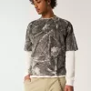 Tricou Boxy Heavyweight Crop Camo Crew Tricou Boxy Heavyweight Crop Camo Crew