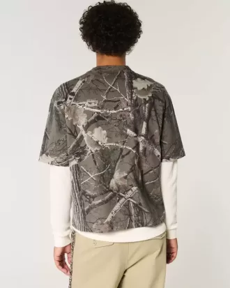 Tricou Boxy Heavyweight Crop Camo Crew Tricou Boxy Heavyweight Crop Camo Crew